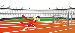 奥运田径比赛冲刺瞬间