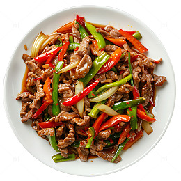 炒肉丝辣椒炒肉美食美味小炒中餐