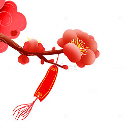 腊八节节日花朵花卉树枝花枝祈愿带