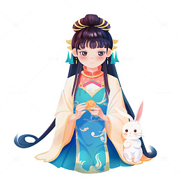 中秋嫦娥玉兔角色形象