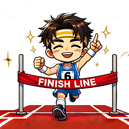 短跑长跑运动员卡通人物素材