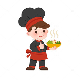 扁平风做饭炒菜的厨师餐厅职业人物