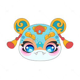 新年蛇年蛇头插画