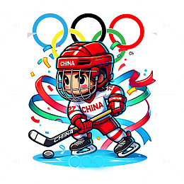 曲棍球奥运五环卡通人物素材
