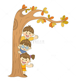 卡通线描校园边框装饰元素