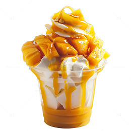 芒果塑料圣代冰淇淋甜点美食美味