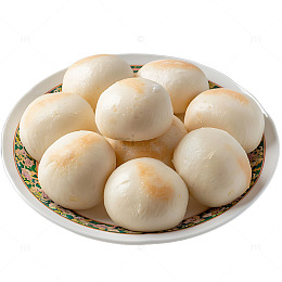 一盘白馒头小饼食品