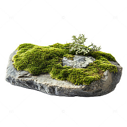 长满青苔的石板石头野外户外森林