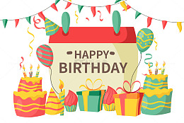 欢乐生日庆典贺卡