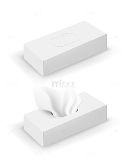 素净白色盒纸巾样机