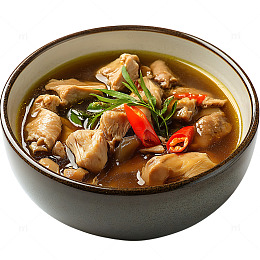 一碗人参鸡汤美食