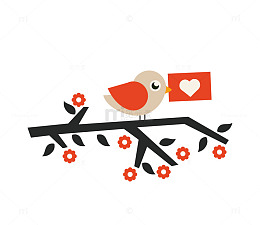 橙灰鸟携爱之心