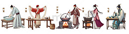 兰州拉面制作工艺插画流程图