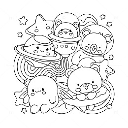 卡通简笔画可爱的动物