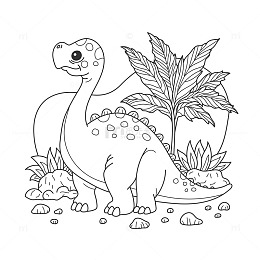 动物简笔画可爱的恐龙