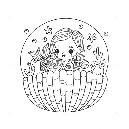 人物简笔画漂亮的美人鱼