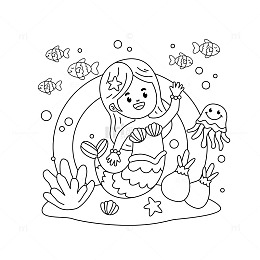 少儿简笔画可爱的美人鱼
