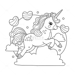 动物简笔画可爱的独角兽