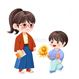 老师学生人物元素
