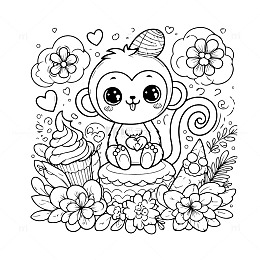 动物简笔画猴子轮廓