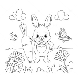 动物简笔画兔子轮廓