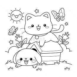 幼儿园简笔画卡通小狗动物