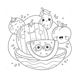 卡通简笔画水果轮廓