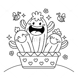 幼儿园简笔画可爱的盆栽