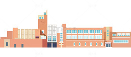 开学季学校校园教学楼城市建筑物