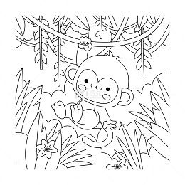 儿童简笔画可爱的猴子