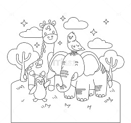 儿童手抄报动物园手绘