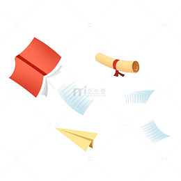 开学季课本书本书籍纸张纸飞机书卷