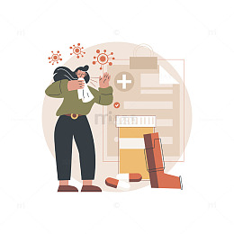 过敏性疾病抽象概念插图