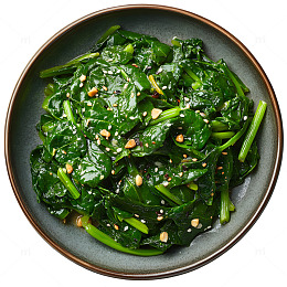 一盘菠菜美食