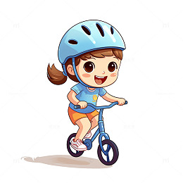 骑自行车的小孩子