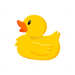 明亮黄小鸭戏水图