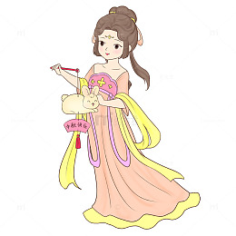 中秋节人物提灯