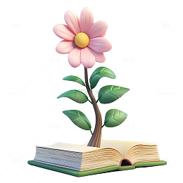 花朵与书籍学习