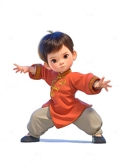 练习武术的小男孩暑假班