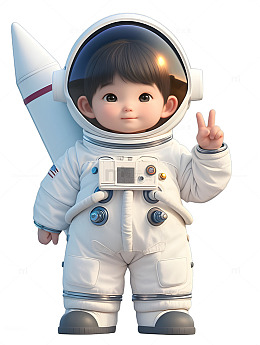 背着火箭的宇航员