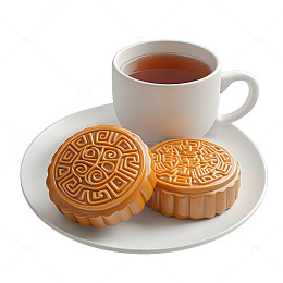 月饼与茶叶喝茶