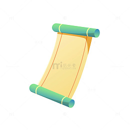 卡通电商卷轴画轴画幅纸卷信件