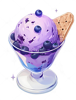 蓝莓水果冰淇淋