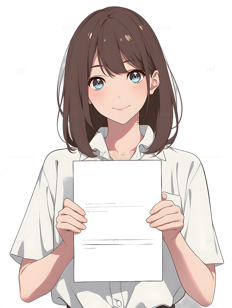 女孩子学生拿着成绩单