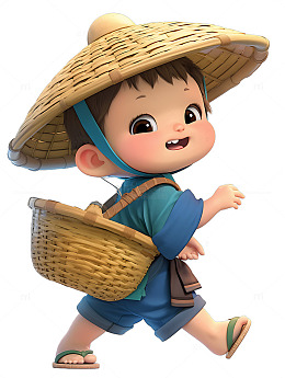 小孩子农村小伙