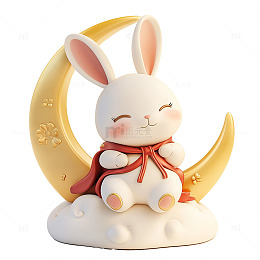 3d中秋月亮兔子