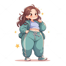 一个可爱的胖女孩