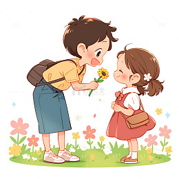 可爱的一对兄妹