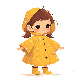 穿着雨衣的小女孩