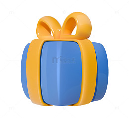 黄色蝴蝶结点缀的节日惊喜